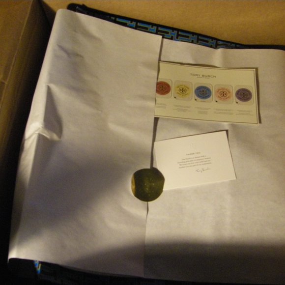 Tory Burch Ella Printed Tote Bag Large Brown Floral Daisy Border + TB Gift Bag - Picture 12 of 13